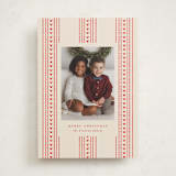 "Mickey Holiday Stripes" - Holiday Cards in Cranberry by Ellen Schlegelmilch - Front