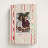 "Mickey Holiday Stripes" - Holiday Cards in Cranberry by Ellen Schlegelmilch - Folded Card