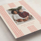 "Mickey Holiday Stripes" - Holiday Cards in Cranberry by Ellen Schlegelmilch - Detail
