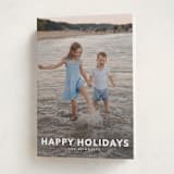 "Simple Type" - Holiday Cards in Linen by Angela Thompson - Folded Card