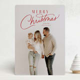"Spirited Script" - Holiday Cards in Cherry by Everett Paper Goods - Front