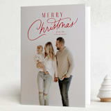 "Spirited Script" - Holiday Cards in Cherry by Everett Paper Goods - Folded Card