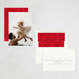 "Minimal Joy" - Holiday Cards in Cardinal by Owl and Toad - Assembled