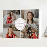 "Round" - Holiday Cards in Candy Cane by Brianne Larsen - Folded Card