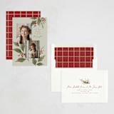 "Holly + Laurel" - Holiday Cards in Eucalyptus by Wildfield Paper Co - Assembled