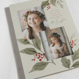 "Holly + Laurel" - Holiday Cards in Eucalyptus by Wildfield Paper Co - Detail
