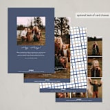 "Triple" - Holiday Cards in Denim by Pixel and Hank - Back of Card Options