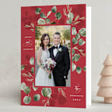 "Winterbloom" - Holiday Cards in Holly Berry by Leah Bisch - Folded Card
