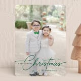 "Calligraphic Script" - Holiday Cards in Evergreen by Nam Bourassa - Front
