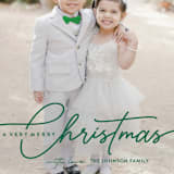 "Calligraphic Script" - Holiday Cards in Evergreen by Nam Bourassa - Detail