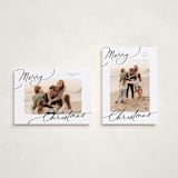 "Evoke" - Holiday Cards in Snow by Everett Paper Goods - Photo Orientation Options