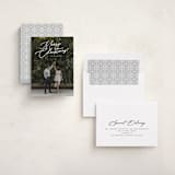 "Merry Monoline" - Holiday Cards in Snowfall by Melanie Kosuge - Assembled