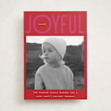 "Fun & Bold Type" - Holiday Cards in Berry by Nazia Hyder - Front