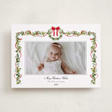 "Bows & Ribbon" - Holiday Cards in Candy Cane by Susan Moyal - Front