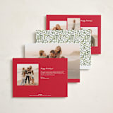 "Bows & Ribbon" - Holiday Cards in Candy Cane by Susan Moyal - Back of Card Options