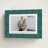 "Winter Folk Floral" - Holiday Cards in Forest by Julie Murray - Folded Card