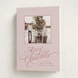 "Glide" - Holiday Cards in Holly Berry by Everett Paper Goods - Folded Card