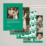 "Leaf Hues" - Holiday Cards in Emerald by Genna Blackburn - Back of Card Options