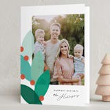 "Leaf Hues" - Holiday Cards in Emerald by Genna Blackburn - Folded Card