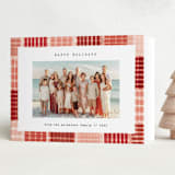 "Stamped Plaid" - Holiday Cards in Peppermint by Julie Murray - Folded Card
