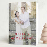 "Merrily Married" - Holiday Cards in Cherry by Roxy Cervantes - Folded Card