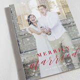 "Merrily Married" - Holiday Cards in Cherry by Roxy Cervantes - Detail