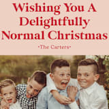 "A Normal Christmas" - Holiday Cards in Blush by GeekInk Design - Detail