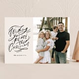 "Hand Lettered Wish" - Holiday Cards in Birch by Julie Murray - Front