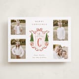 "Family Crest" - Holiday Cards in Currant by Susan Zinader - Front