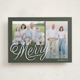 "Scripted Merry" - Holiday Cards in Pine by Brianne Larsen - Front