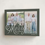 "Scripted Merry" - Holiday Cards in Pine by Brianne Larsen - Folded Card