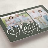 "Scripted Merry" - Holiday Cards in Pine by Brianne Larsen - Detail