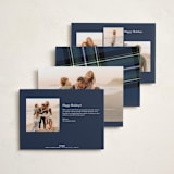 "Yule Plaid" - Holiday Cards in Navy by Cindy Reynolds - Back of Card Options