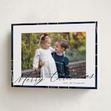 "Yule Plaid" - Holiday Cards in Navy by Cindy Reynolds - Folded Card