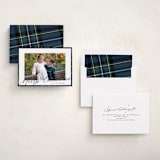 "Yule Plaid" - Holiday Cards in Navy by Cindy Reynolds - Assembled