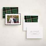 "Yule Plaid" - Holiday Cards in Hunter Green by Cindy Reynolds - Assembled