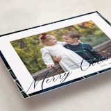 "Yule Plaid" - Holiday Cards in Navy by Cindy Reynolds - Detail