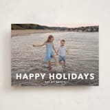 "Simple Type" - Holiday Cards in Linen by Angela Thompson - Front