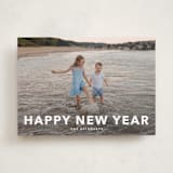 "Simple Type" - Holiday Cards in Linen by Angela Thompson - Front
