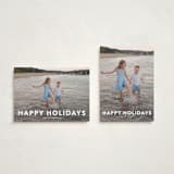 "Simple Type" - Holiday Cards in Linen by Angela Thompson - Photo Orientation Options