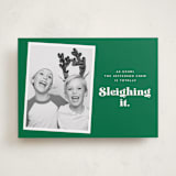"Sleighing It" - Holiday Cards in Elf by Corinne Malesic - Front