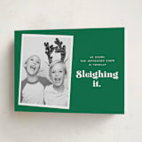 "Sleighing It" - Holiday Cards in Elf by Corinne Malesic - Folded Card