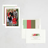 "Colorblock" - Holiday Cards in Stocking by Megan Davis - Assembled