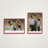 "Edge" - Holiday Cards in Berry by Angela Thompson - Photo Orientation Options