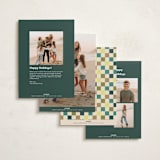 "headline" - Holiday Cards in Spruce by Annie Clark - Back of Card Options