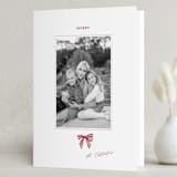 "Stamped with a Bow" - Holiday Cards in Candy Cane by Mere Paper - Folded Card