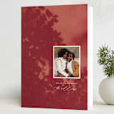 "Penumbra" - Holiday Cards in Cranberry by Snow and Ivy - Folded Card