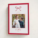 "Scallop Bow" - Holiday Cards in Peppermint by Emily Betts - Folded Card