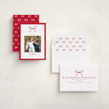 "Scallop Bow" - Holiday Cards in Peppermint by Emily Betts - Assembled