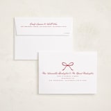 "Scallop Bow" - Holiday Cards in Peppermint by Emily Betts - FREE Recipient Addressing